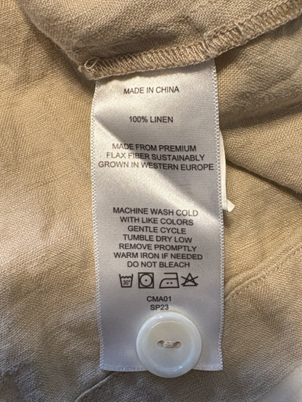 Quince 100% European Linen Button Front Dress XS Driftwood Midi Coastal Summer - Picture 6 of 6